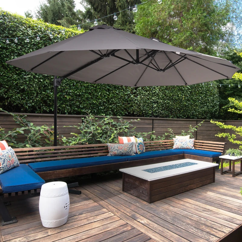 Outsunny Double Parasol 4.6m - Grey