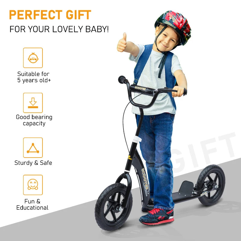 HOMCOM Teen Push Scooter - Black