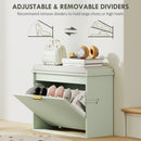 HOMCOM Shoe Storage Bench With Cushion And Flip-Drawer 62x26x47.5cm