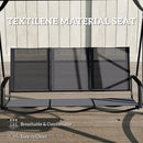 Outsunny 3 Seater Swing Chair, Garden Swing Bench with Adjustable Canopy