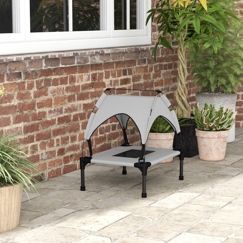 PawHut Cooling Raised Dog Bed w/ Breathable Mesh, Light Grey