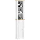 kleankin Slim Bathroom Storage Unit with Open Compartment, White