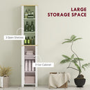 kleankin Slim Bathroom Storage Unit with Open Compartment, White