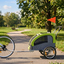 PawHut 2 In 1 Pet Stroller Dog Bike Trailer For Medium Dogs, Green