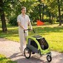 PawHut 2 In 1 Pet Stroller Dog Bike Trailer For Medium Dogs, Green