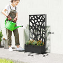 Outsunny Metal Raised Garden Bed with Trellis, Outdoor Planter Box