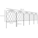 Outsunny 80 cm x 3 m Outdoor Picket Fence Panels with Panels, Swirls, Black