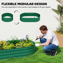 Outsunny 5 x 3 x 6ft Galvanised Raised Garden Bed with Trellis, Green