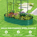 Outsunny 5 x 3 x 6ft Galvanised Raised Garden Bed with Trellis, Green