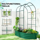 Outsunny 5 x 3 x 6ft Galvanised Raised Garden Bed with Trellis, Green