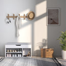 HOMCOM Sit-On Shoe Storage Unit W/ Hidden Compartment Handles