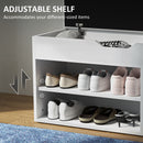 HOMCOM Sit-On Shoe Storage Unit W/ Hidden Compartment Handles