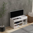 HOMCOM Sit-On Shoe Storage Unit W/ Hidden Compartment Handles