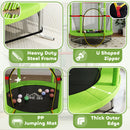 HOMCOM Kids Trampoline Mini Bouncer w/ Enclosure Net for 3-6 Years Green