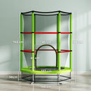 HOMCOM Kids Trampoline Mini Bouncer w/ Enclosure Net for 3-6 Years Green