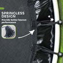 HOMCOM Kids Trampoline Mini Bouncer w/ Enclosure Net for 3-6 Years Green