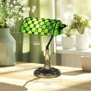 HOMCOM Stained Green Glass Table Lamp, For Bedroom Bedside, Bulb Not Included