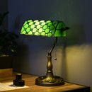 HOMCOM Stained Green Glass Table Lamp, For Bedroom Bedside, Bulb Not Included