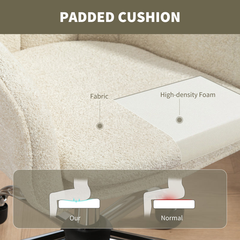 HOMCOM Modern Velvet Office Desk Chair for Bedroom, Living Room