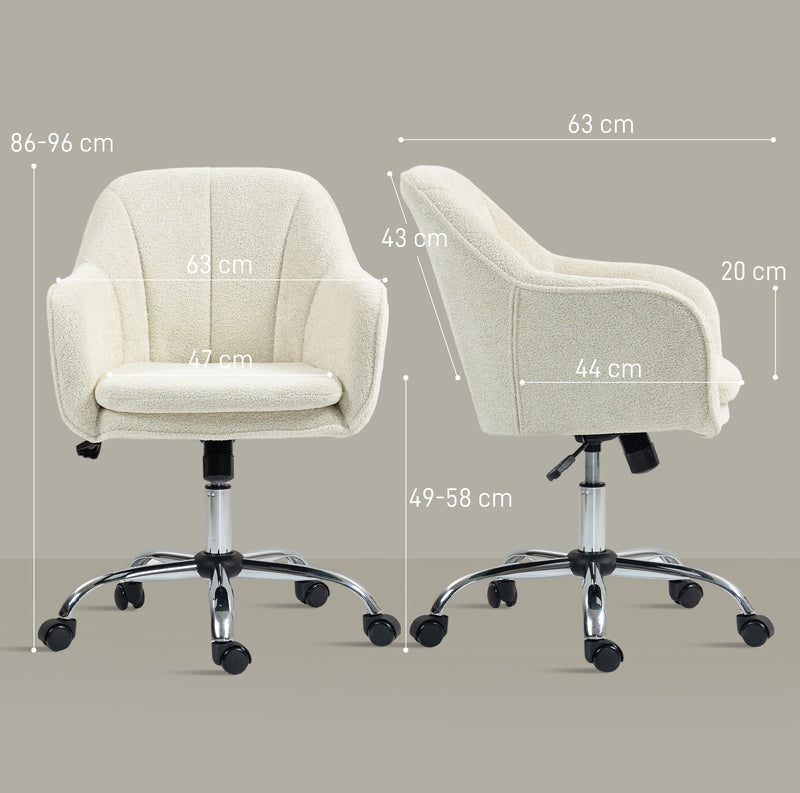 HOMCOM Modern Velvet Office Desk Chair for Bedroom, Living Room