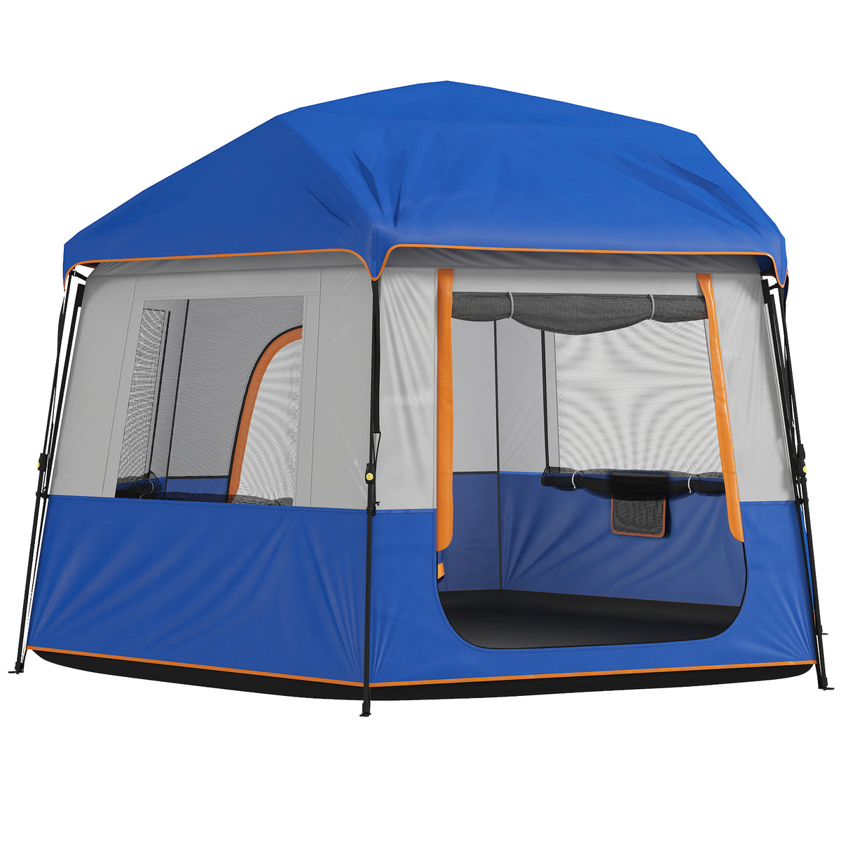 Outsunny Camping Tent 3000mm Waterproof 4-6 Person Blue