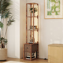 HOMCOM Floor Lamp with Shelves, LED Standing Lamp with Fabric Drawer