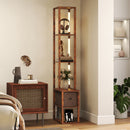 HOMCOM Floor Lamp with Shelves, LED Standing Lamp with Fabric Drawer