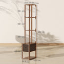 HOMCOM Floor Lamp with Shelves, LED Standing Lamp with Fabric Drawer