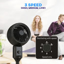 HOMCOM 9" Pedestal Cooling Fan With Adjustable Speed, Black