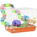 Pawhut 2 Tier Hamster Cage Small Animal House W/ Exercise Wheels Tunnel