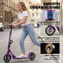 SPORTNOW Foldable Kick Scooter, Adult Scooters with 200mm Big Wheels, Purple