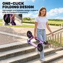 SPORTNOW Foldable Kick Scooter, Adult Scooters with 200mm Big Wheels, Purple