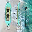 Outsunny 2.5' Inflatable Kayak 2-person Sit On Canoe With Paddles Blue
