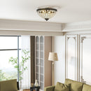 HOMCOM Chandelier Crystal Ceiling Light With E14 Base 2-Lights, Black