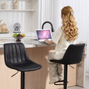 HOMCOM Bar Stools Set Of 2 Adjustable Swivel Bar Chairs With Backrest Black