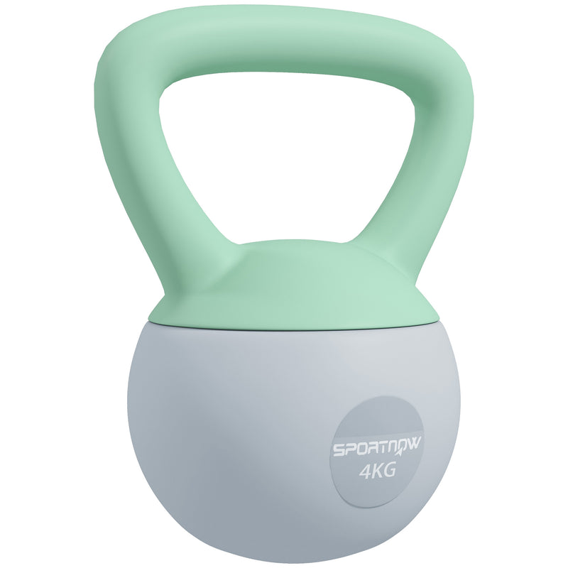 SPORTNOW 10KG Kettlebell With Soft Body And Non-Slip Handle, Grey And Green