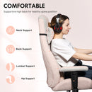 HOMCOM Gamer Computer Chair, Gaming Chair with Swivel Wheels, Pale Pink