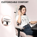HOMCOM Gamer Computer Chair, Gaming Chair with Swivel Wheels, Pale Pink