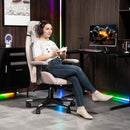 HOMCOM Gamer Computer Chair, Gaming Chair with Swivel Wheels, Pale Pink