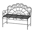 Outsunny Garden Bench, Metal Outdoor Patio Garden Loveseat, Black
