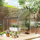 Outsunny Walk-In Polycarbonate Greenhouse Plant Grow Galvanied Aluminium