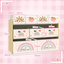 AIYAPLAY 3-Tier Toy Organiser Shelf With 9 Storage Boxes For Bedroom - Blue/Pink