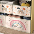 AIYAPLAY 3-Tier Toy Organiser Shelf With 9 Storage Boxes For Bedroom - Blue/Pink