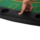 HOMCOM 7-Player Folding Poker Table, Chip Tray, Cup Holders, 182 X 91 Cm