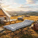 Outsunny Sleeping Mat, Foldable Camping Pad with Elastic Straps Light Grey