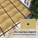 Outsunny 3 x 4m Aluminium Pergola with Retractable Roof, Garden Gazebo Khaki