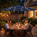 Outsunny 2.8 m Garden Parasol Umbrella with Light, Patio Umbrella, Navy Blue