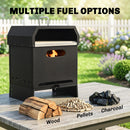 Outsunny 3 in 1 Portable Wood Fired Outdoor Pizza Oven with Handles
