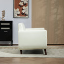 HOMCOM Modern Upholstered Fabric Loveseat Sofa for Living Room, Cream