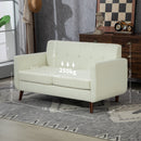 HOMCOM Modern Upholstered Fabric Loveseat Sofa for Living Room, Cream